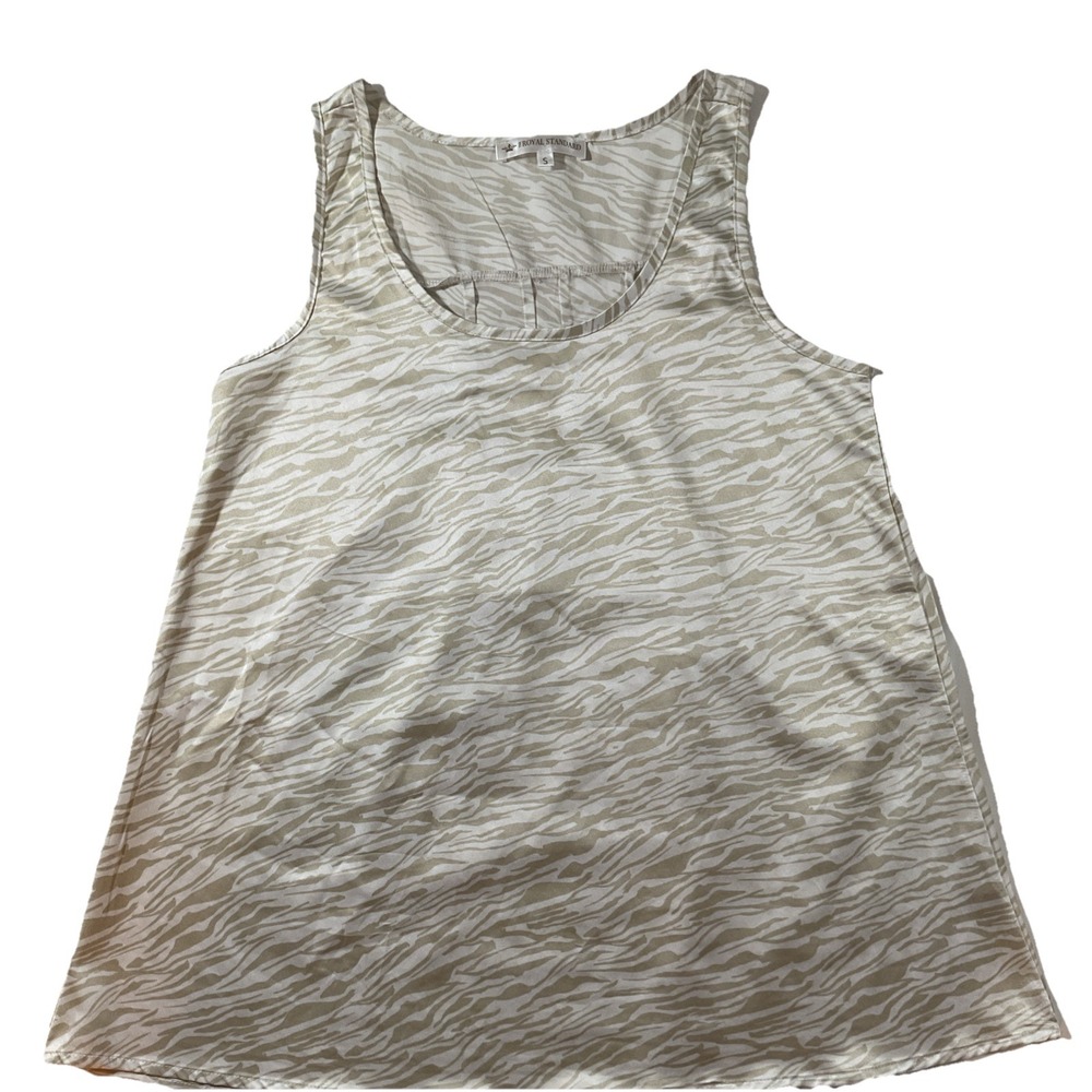 Royal Standard Green & White Tiger Stripe Sleepwear Pajama Tank Top Sz J54